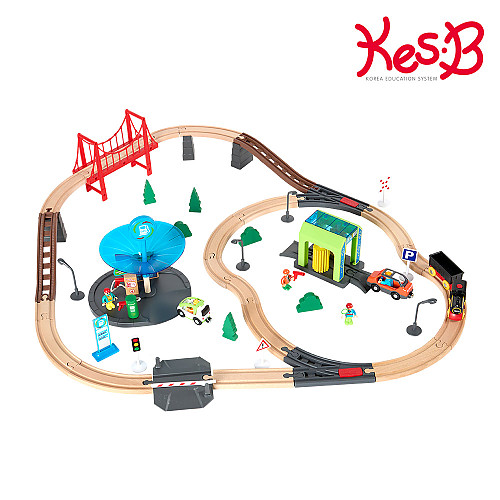 [캐스비]플레이 원목레일기차놀이 도시(2681)